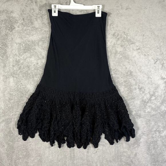 Vintage Sue Wong Nocturne Women's 4 Silk Beaded Fairy Gothic Skirt - Picture 1 of 6